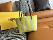 Uubags Fendi Roll large reversible shopper in pequin striped and yellow FF fabric 35x32x19.5cm - 5