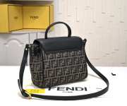 Uubags Versace x Fendi Grained Calfskin Fendace Medium La Medusa Top Handle Bag Black Brown 25x15x22cm - 2