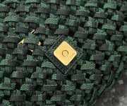 Uubags Fendi Green Jacquard Woven Fabric Medium Baguette Bag 26x4x13cm - 3