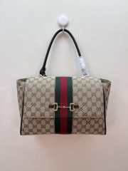 Uubags Fendi Paparazzo medium top handle bag in sand and brown GG canvas 32x24x17cm - 1