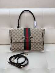 Uubags Fendi Paparazzo medium top handle bag in sand and brown GG canvas 32x24x17cm - 6