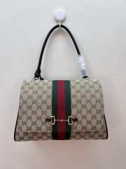 Uubags Fendi Paparazzo medium top handle bag in sand and brown GG canvas 32x24x17cm - 5