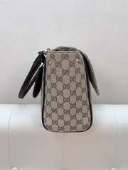 Uubags Fendi Paparazzo medium top handle bag in sand and brown GG canvas 32x24x17cm - 4