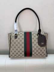 Uubags Fendi Paparazzo medium top handle bag in sand and brown GG canvas 32x24x17cm - 2