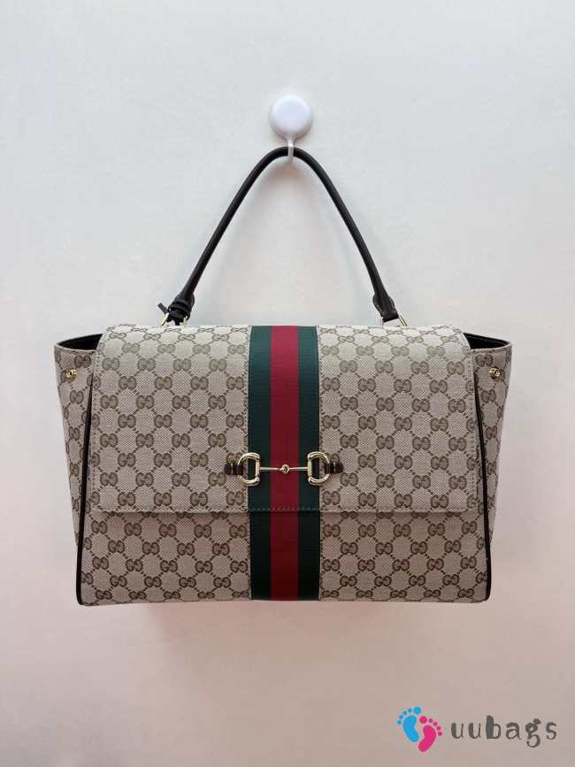 Uubags Fendi Paparazzo large top handle bag in sand and brown GG canvas 37x29x13cm  - 1