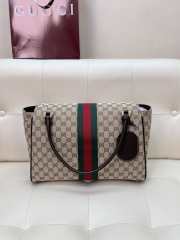 Uubags Fendi Paparazzo large top handle bag in sand and brown GG canvas 37x29x13cm  - 4