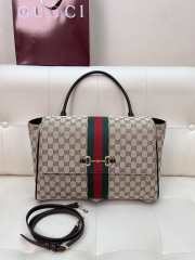 Uubags Fendi Paparazzo large top handle bag in sand and brown GG canvas 37x29x13cm  - 3