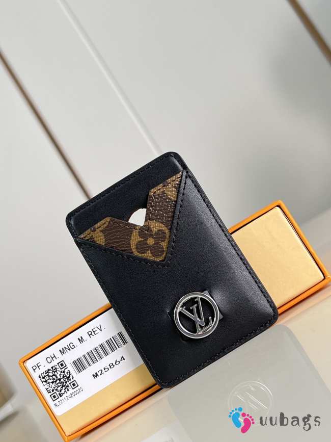 Uubags Louis Vuitton M25864 Magnetic Card Holder In Black 6.5x9.5x0.5cm - 1