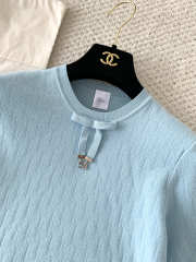 Uubags Short-Sleeved Sweater Blue Dior Oblique Technical Jacquard - 5