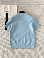 Uubags Short-Sleeved Sweater Blue Dior Oblique Technical Jacquard - 4