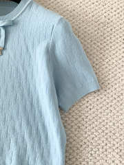 Uubags Short-Sleeved Sweater Blue Dior Oblique Technical Jacquard - 2