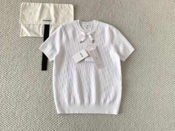 Uubags Short-Sleeved Sweater White Dior Oblique Technical Jacquard