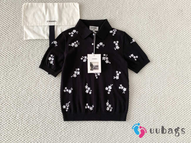 Uubags Chanel P81379 Polo Cotton & Silk In Black & White - 1