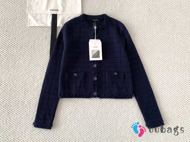Uubags Chanel Jacket In Cashmere Navy Blue - 1
