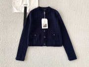 Uubags Chanel Jacket In Cashmere Navy Blue - 1