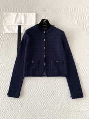 Uubags Chanel Jacket In Cashmere Navy Blue - 4