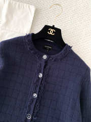 Uubags Chanel Jacket In Cashmere Navy Blue - 5