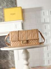Uubags Fendi wallet on chain baguette light brown nappa leather wallet with FF motif 21x11.5x5cm - 1