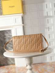 Uubags Fendi wallet on chain baguette light brown nappa leather wallet with FF motif 21x11.5x5cm - 5
