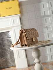 Uubags Fendi wallet on chain baguette light brown nappa leather wallet with FF motif 21x11.5x5cm - 3