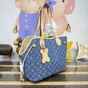 Uubags Louis Vuitton M28052 Neverwoof MM Bag In Blue Denim 31x28x14cm - 6