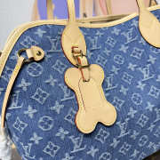 Uubags Louis Vuitton M28052 Neverwoof MM Bag In Blue Denim 31x28x14cm - 3