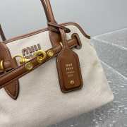 Uubags Miu Miu Aventure canvas and leather bag in beige/brandy 31x23x10cm - 3