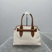 Uubags Miu Miu Aventure canvas and leather bag in beige/brandy 31x23x10cm - 6