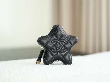 Uubags Chanel chanel star coin purse in black 9.8x9.8x2.7cm