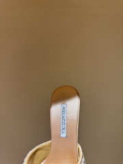 Uubags Aquazzura Beige Embellished Bisous Mules In Blush Pink 8.5cm - 4