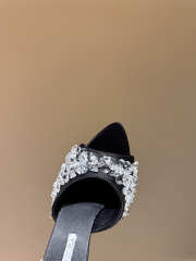 Uubags Aquazzura Beige Embellished Bisous Mules In Black 8.5cm - 5