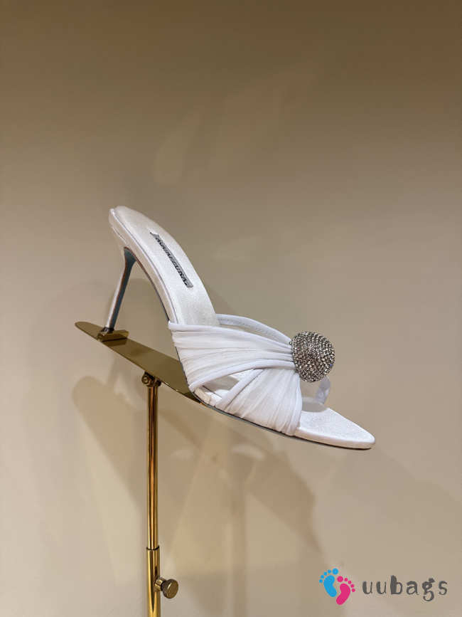 Uubags Aquazzura Mystery Mules In White 8.5cm - 1
