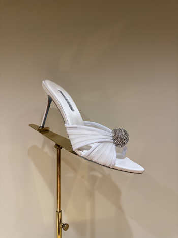 Uubags Aquazzura Mystery Mules In White 8.5cm