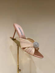 Uubags Aquazzura Mystery Mules In Beige 8.5cm - 1