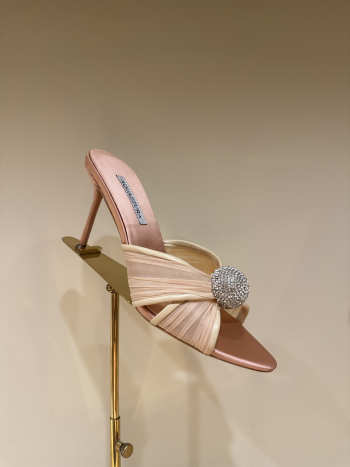 Uubags Aquazzura Mystery Mules In Beige 8.5cm