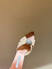 Uubags Aquazzura Mystery Mules In Beige 8.5cm - 3