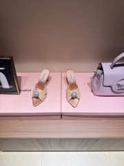 Uubags Aquazzura Mystery Mules In Beige 8.5cm - 2