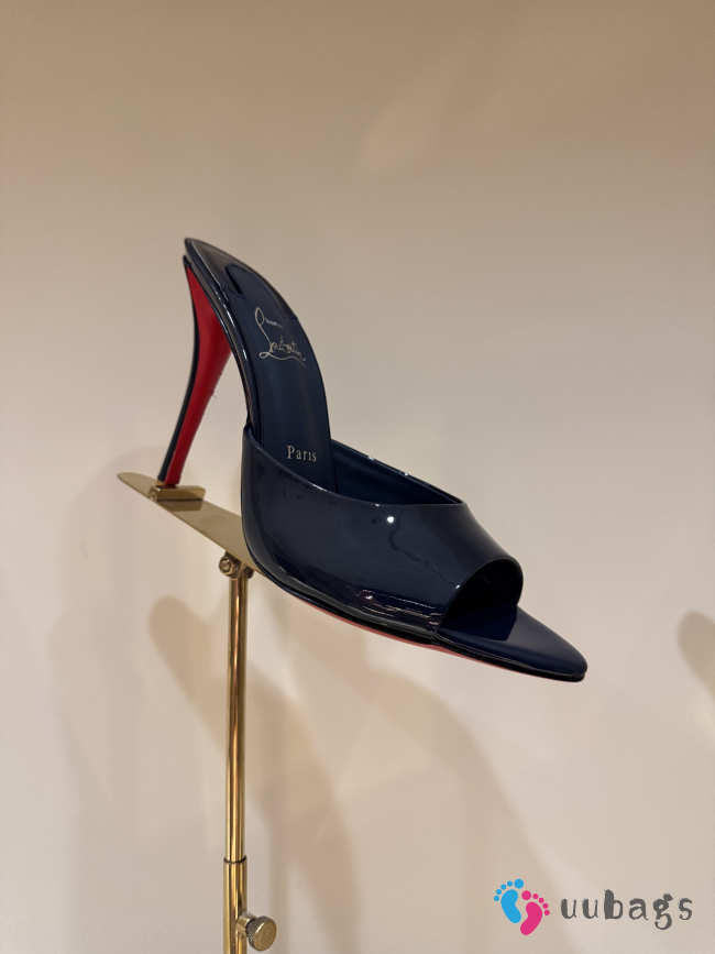 Uubags Christian Louboutin Miss Z Mule 8cm Mules Patent Calf Leather In Navy Blue - 1