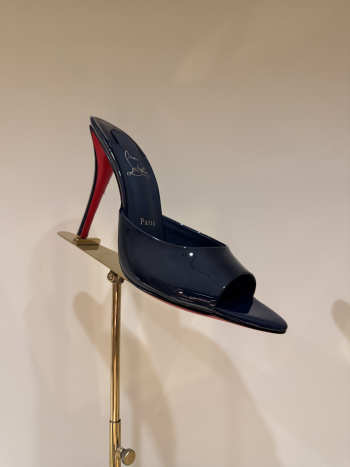 Uubags Christian Louboutin Miss Z Mule 8cm Mules Patent Calf Leather In Navy Blue