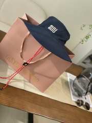 Uubags Miu Miu Denim Hat in Blue/Red - 5