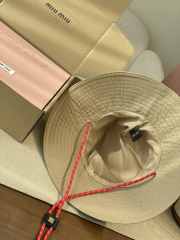 Uubags Miu Miu Denim Hat in Beige/Amaranth - 6
