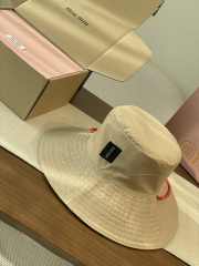 Uubags Miu Miu Denim Hat in Beige/Amaranth - 3