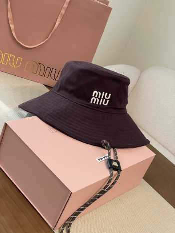 Uubags Miu Miu Denim Hat in Amaranth/Forest Green