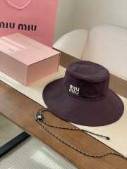 Uubags Miu Miu Denim Hat in Amaranth/Forest Green - 5