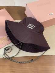 Uubags Miu Miu Denim Hat in Amaranth/Forest Green - 4