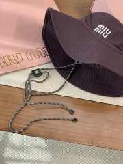 Uubags Miu Miu Denim Hat in Amaranth/Forest Green - 3