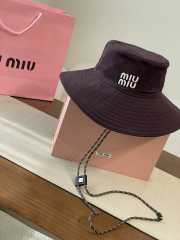 Uubags Miu Miu Denim Hat in Amaranth/Forest Green - 2