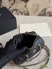 Uubags Chanel Mini Boston Bag With Champagne Gold Hardware In Black Caviar Leather 19x11x12cm - 2