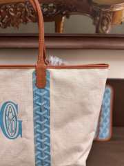 Uubags Goyard Goyardine Turquoise Belharra Reversible Beach Tote Bag In Blue 36x27x13cm - 6
