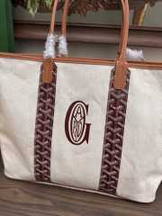 Uubags Goyard Goyardine Turquoise Belharra Reversible Beach Tote Bag In Burgundy 36x27x13cm - 5